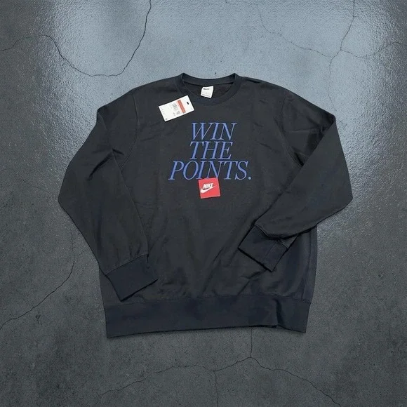Nike Basketball "Win The Points" Crewneck Sweatshirt Large Black NWT IM7731 - Picture 1 of 8